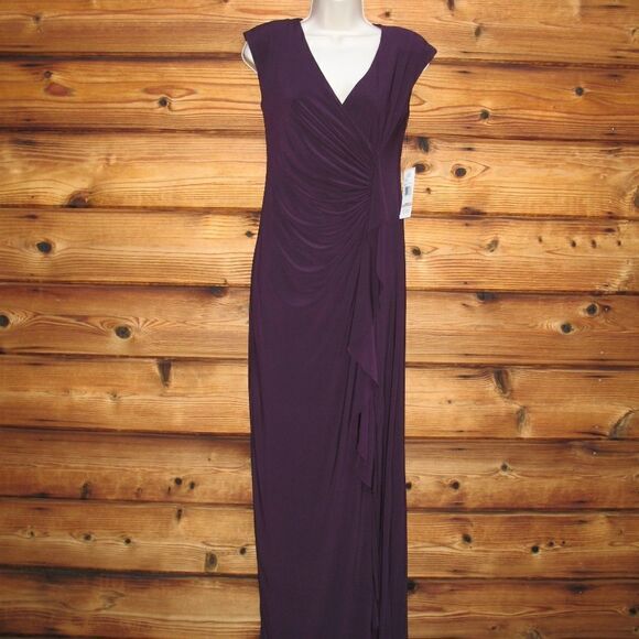 NWT  Purple Jersey Maxi Dress Gown - Picture 1 of 8